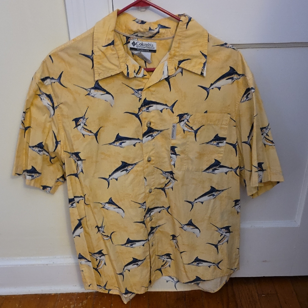 Columbia Marlin Print Short-Sleeve Shirt in Yellow